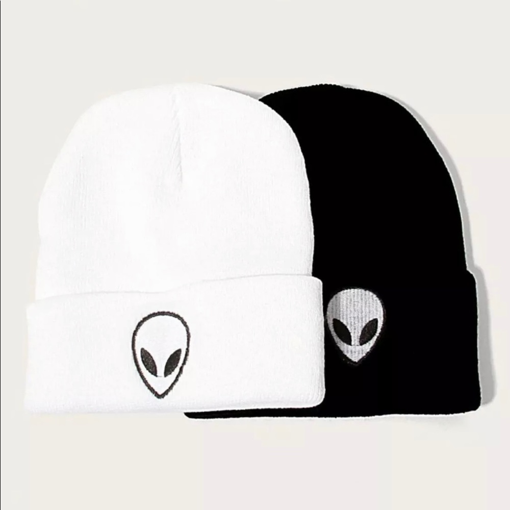 Shein Alien Embroidery Cuffed Beanie Scully